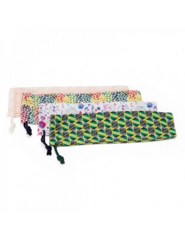 Bolsita estuche de tela estampada con...