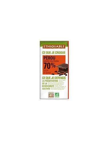 Chocolate negro 70% Perú Bio 100g...