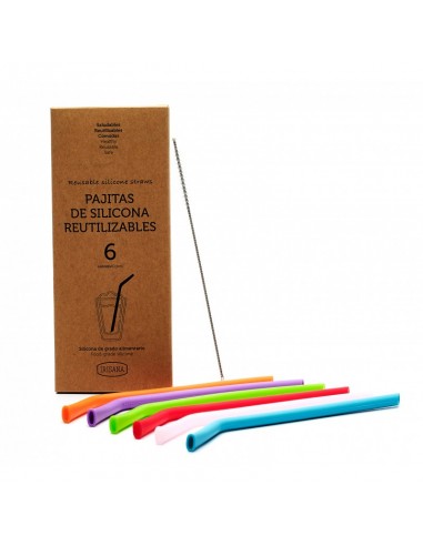Pajitas de silicona reutilizables 6ud...