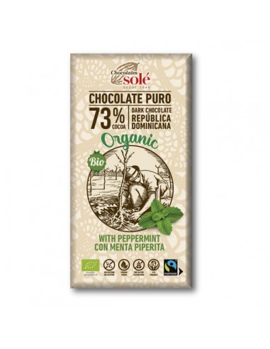 Chocolate negro 73% con menta Bio...