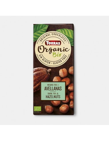 Chocolate negro 70% con avellanas Bio...