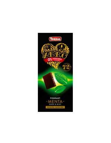 Chocolate negro con menta zero azucar...