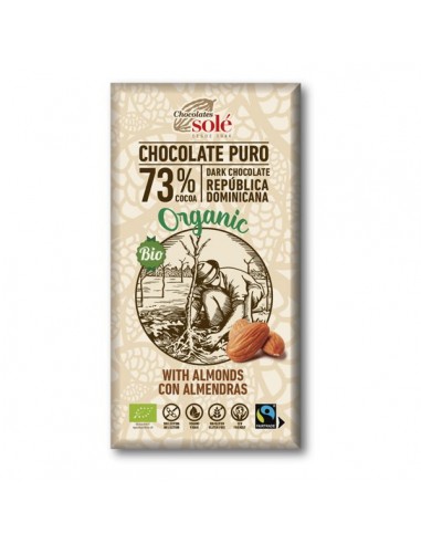 Chocolate negro 73% con almendras Bio...