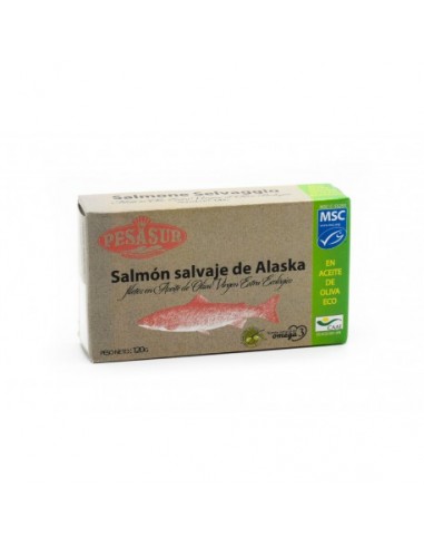 Lomos de salmon salvaje lata 120g...