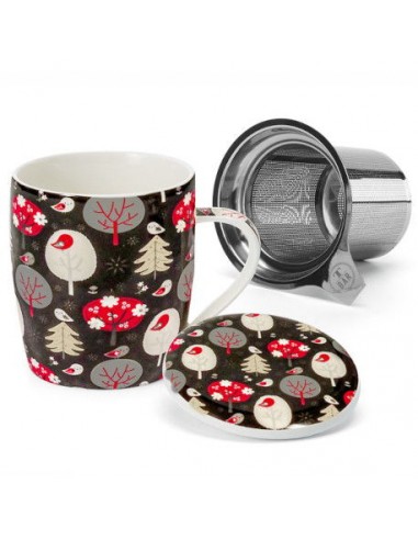 Taza birdy, porcelana, filtro y tapa...
