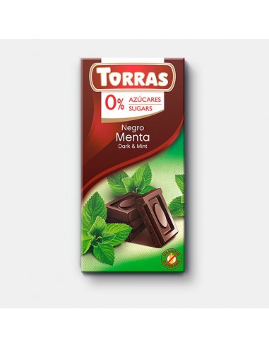 Chocolate negro con menta 75g Torras