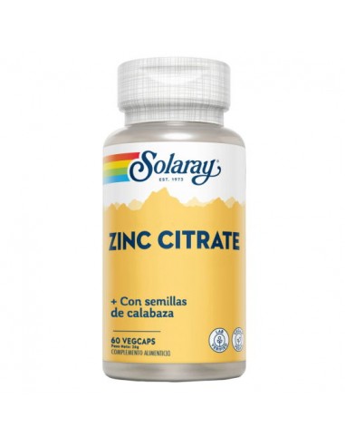 Citrato de zinc 50mg 60caps Solaray