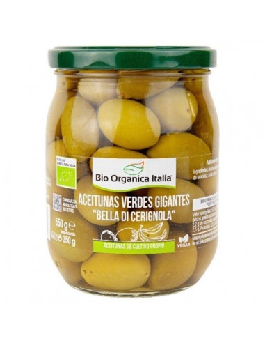 Aceitunas verdes gigantes Bio 550g...