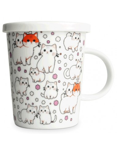 Taza Kawaii Royal Tea de porcelana con filtro y tapa de 300 ml