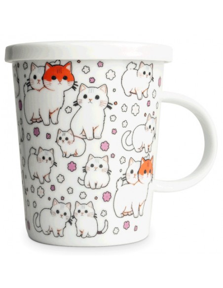 Taza Kawaii Royal Tea de porcelana con filtro y tapa de 300 ml