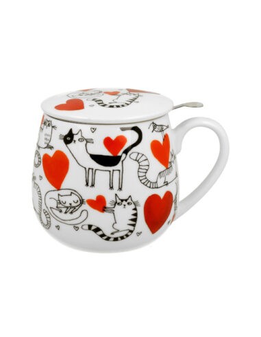 Taza serca, porcelana 400ml filtro y...