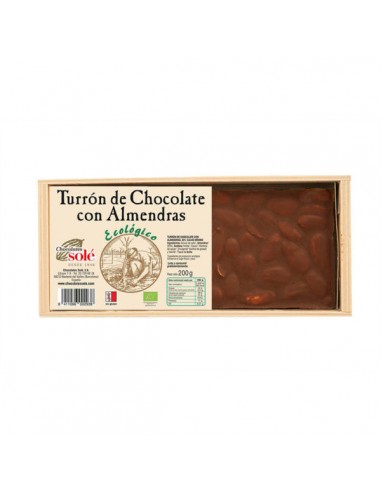 Turron de chocolate y almendras Bio...