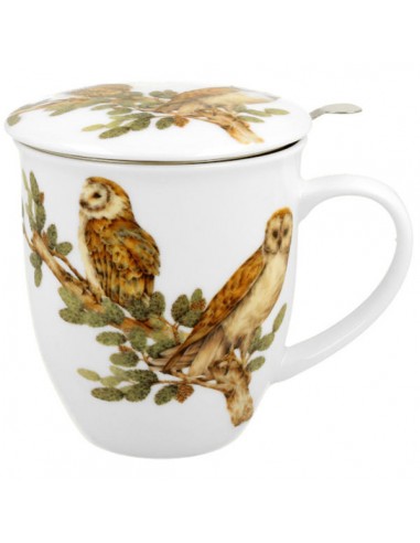 Taza sowy, porcelana 400ml filtro y tapa