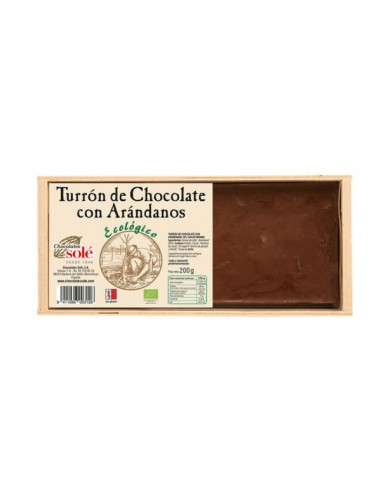 Turrón de chocolate arándanos Bio...