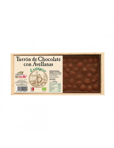 Turrón de chocolate y avellanas Bio...