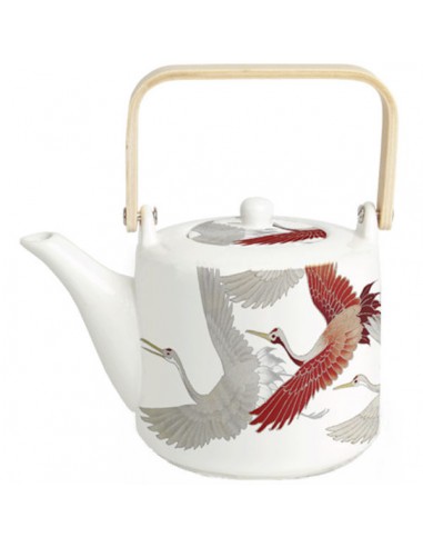 Tetera Crane de porcelana 600ml con filtro de acero inoxidable Royal Tea