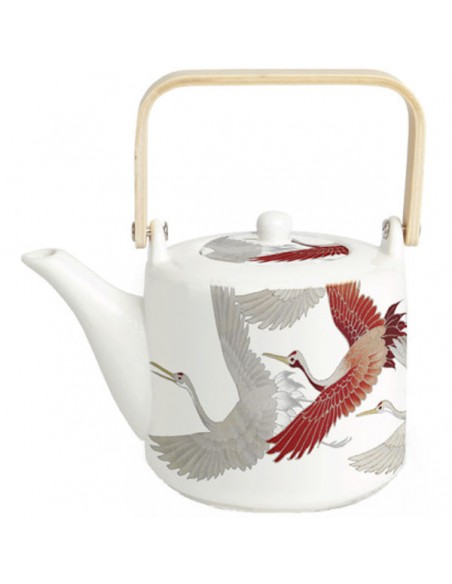 Tetera Crane de porcelana 600ml con filtro de acero inoxidable Royal Tea