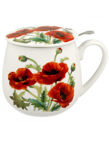 Taza poppies, porcelana 400ml filtro...