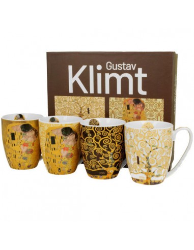 Set gustav klimt, porcelana 4 tazas...