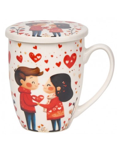 Taza couple, porcelana 350ml filtro y...