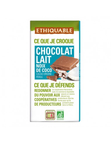 Chocolate leche coco Bio 100g Ethiquable