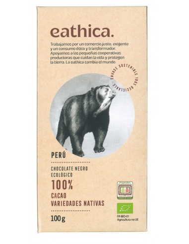 Chocolate 100% Perú Bio 100g Eathica