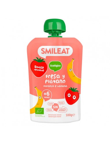 Pouch de fresa y plátano Bio 100g...