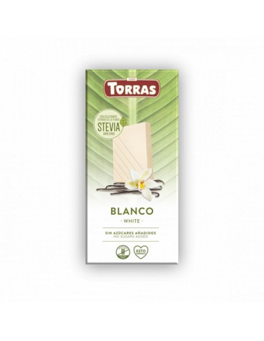 Chocolate blanco stevia 100g Torras