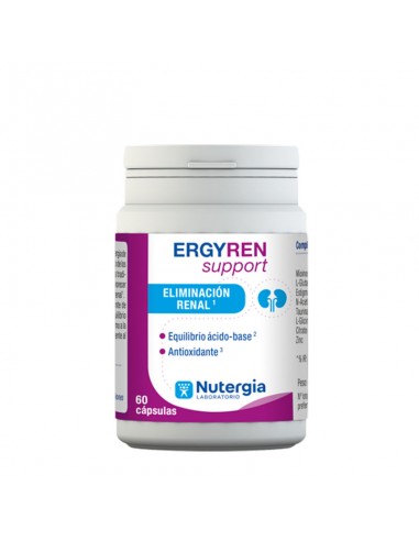 Ergyren Support de Nutergia en envase de 60 cápsulas vegetales. Complemento alimenticio con mioinositol, L-glutamina, estigma d