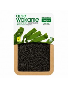 Bandeja de alga wakame deshidratada Trevijano elaborada con alga Undaria pinnatifida 100% natural. Ingrediente versátil para en
