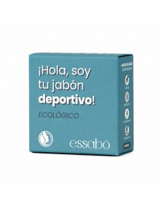 Pastilla de jabón ecológico Essabó Eco Deportivo de Jabones Beltrán elaborada con aceite de coco y aceite de oliva ecológicos, 