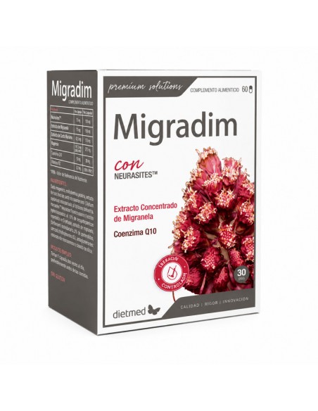 Migradim 60 cápsulas Dietmed con Neurasites y Coenzima Q10