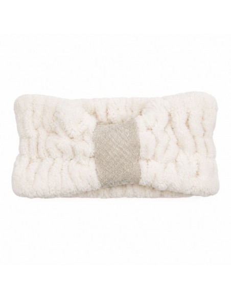 Diadema elástica de fibra de bambú y lino NaturaSPA Cosmetics para sujetar el cabello durante la limpieza facial, maquillaje y 