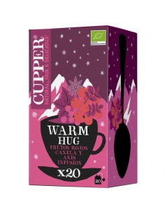 Infusión ecológica Winter Warm Hug de Cupper elaborada con hibisco, canela, regaliz, escaramujo, anís estrellado y naranja en f