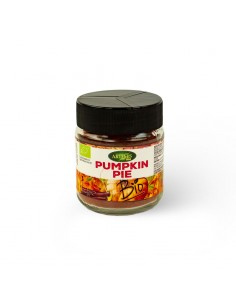 Tarro de mezcla ecológica Pumpkin Pie con canela, jengibre, nuez moscada, clavo y cardamomo de Artemis.