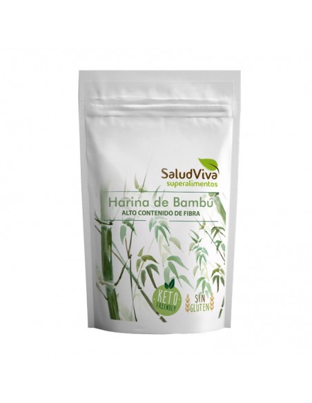 Harina de bambú Salud Viva 375g rica en fibra para panadería y repostería