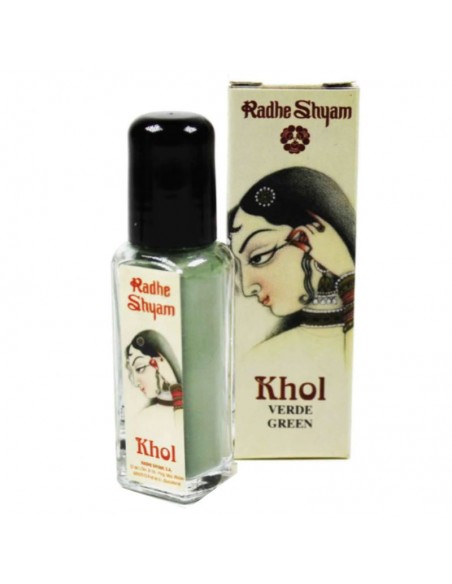 Khol verde Radhe Shyam en polvo para maquillaje tradicional de ojos