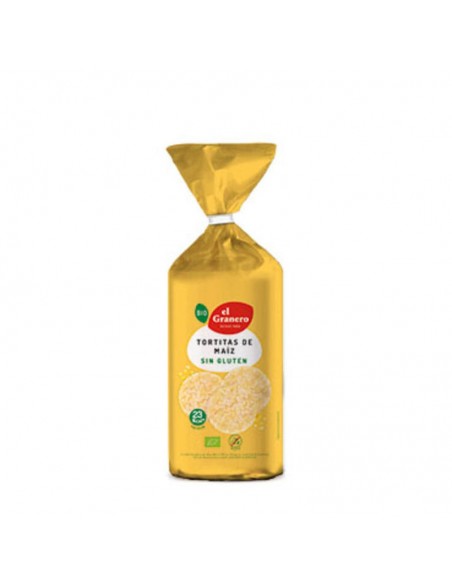 Bolsa de tortitas de maíz sin gluten ecológicas de 130 gramos de El Granero Integral.