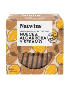 Barritas de avena y centeno con nueces, algarroba y sésamo Natwins 80g