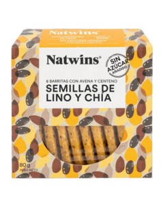 Barritas Natwins de avena y centeno con semillas de lino, chía, sésamo y girasol 80g
