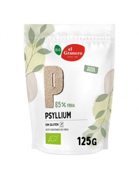 Psyllium Bio 125g El Granero cáscara de psyllium ecológica rica en fibra en envase de 125g.
