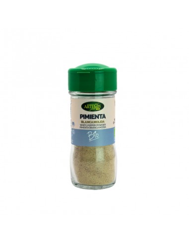 Pimienta blanca molida Bio 38g Artemis especia ecológica molida de sabor aromático y ligeramente picante.