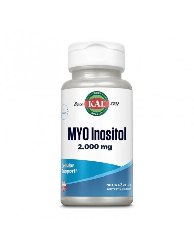Myo Inositol 57g KAL complemento alimenticio en polvo a base de myo-inositol de fácil disolución.