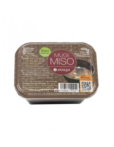 Mugi miso no pasteurizado 300g Mimasa pasta fermentada japonesa elaborada con soja y cebada.