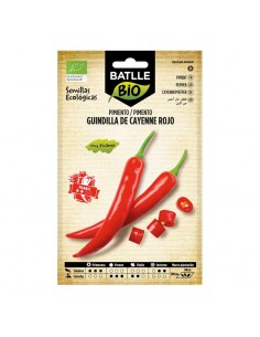 Pimiento guindilla Cayenne rojo ecológico Batlle semillas ecológicas para cultivo de guindillas picantes alargadas de color roj
