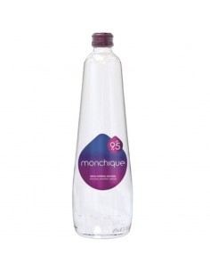 Agua mineral natural alcalina pH 9,5 en botella de vidrio de 750ml Monchique
