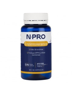 Enzimtolerance 60 cápsulas NPro complemento alimenticio con complejo de enzimas digestivas