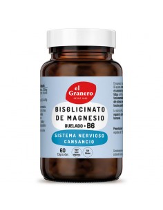 Bisglicinato de magnesio con B6 60 cápsulas 730mg El Granero Integral
