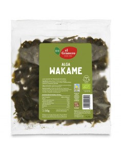 Alga wakame Bio 50g El Granero Integral en bolsa de alga marina ecológica deshidratada.