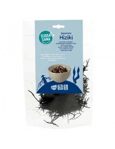 Alga hiziki 50g Terrasana en formato deshidratado para cocina japonesa y recetas con algas marinas.